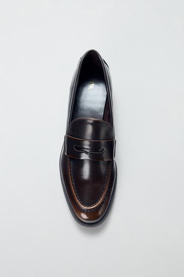 Zara SADDLE LOAFERS - Brown
