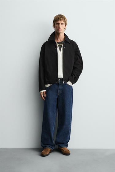 TEXTURED BOXY FIT JACKET - Black by Zara - Image 0