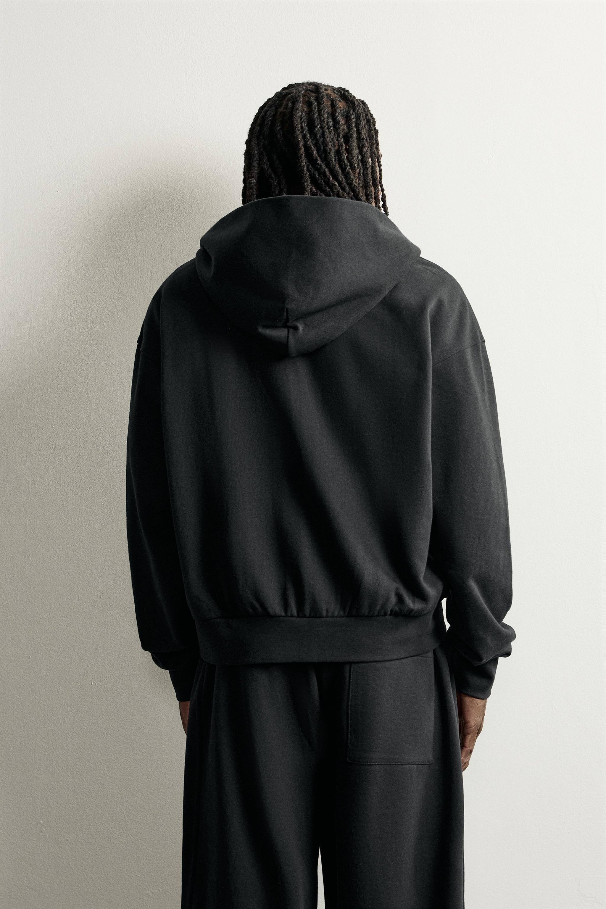 Мужские худи Zara BASIC BOXY FIT ZIP-UP — фото 3