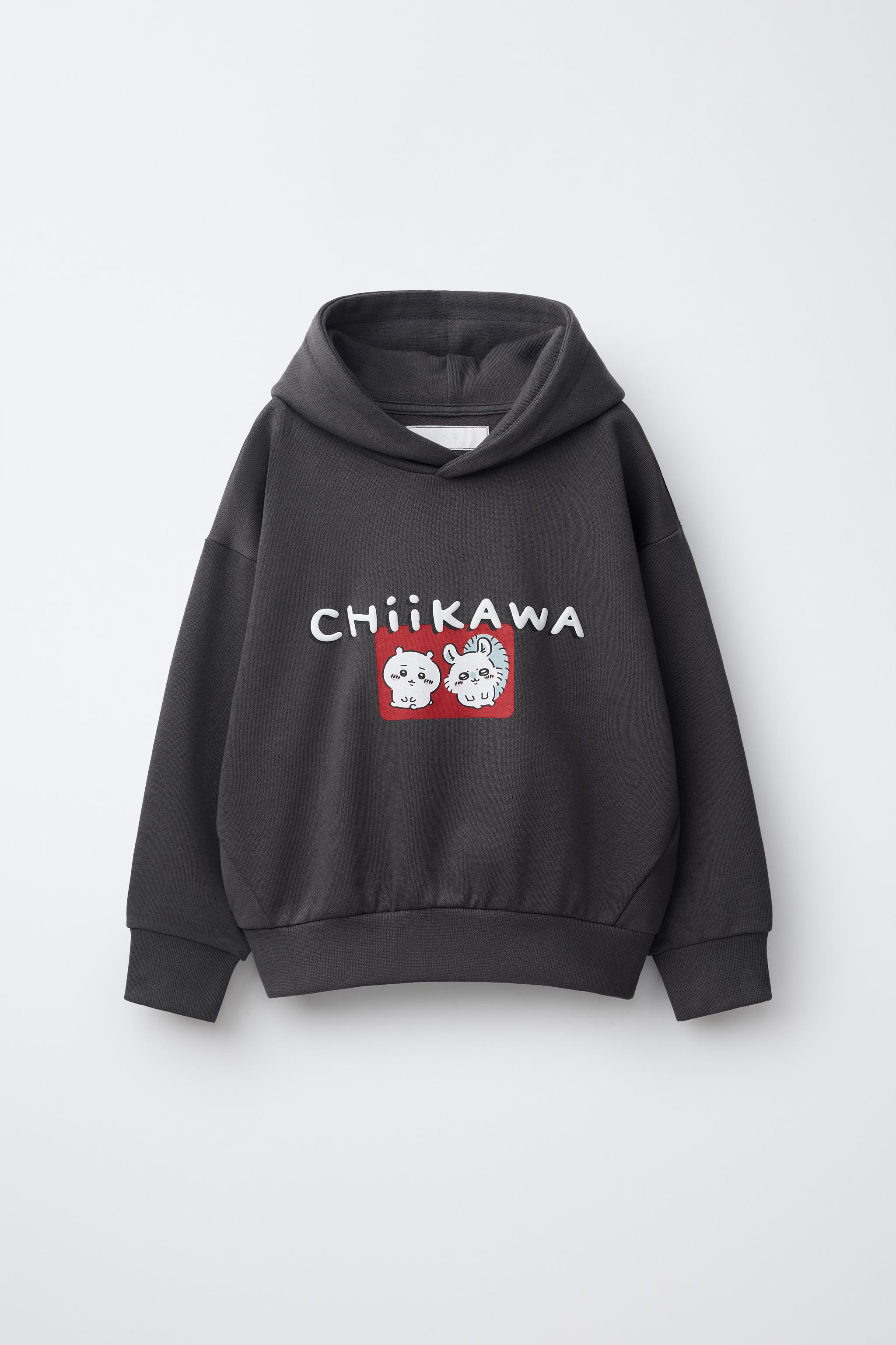 CHIIKAWA PRINTED HOODIE — Anthracite grey