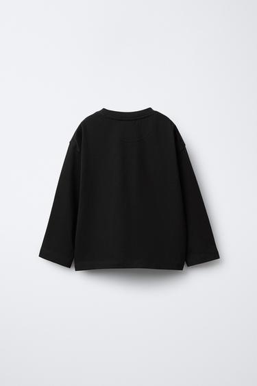 EMBROIDERED HEAVYWEIGHT T-SHIRT - Black by Zara - Image 1