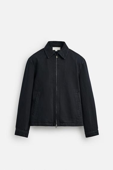 Zara ZIPPERED DENIM JACKET - Indigo - Image 0