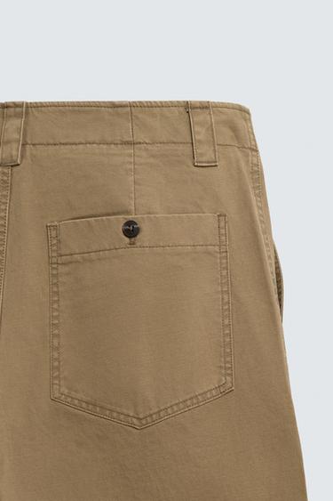 PANTALON STRAIGHT FIT DÉLAVÉ - Marron clair de Zara - Image 8