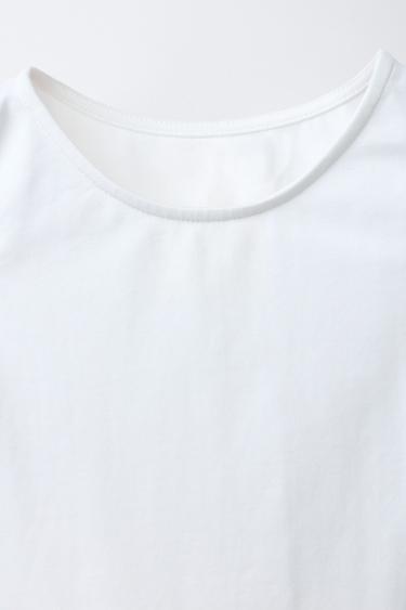 T-SHIRT CUT OUT AVEC PERLES - Blanc de Zara - Image 2