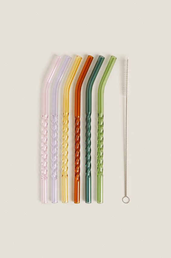 LOT PAILLES BOROSILICATE COLORÉES (LOT DE 6)