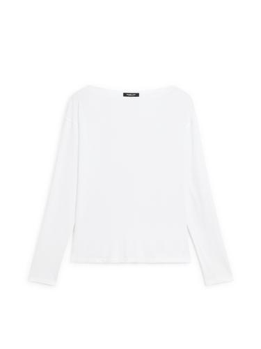 T-shirt col bateau 100 % coton - Blanc de Zara
