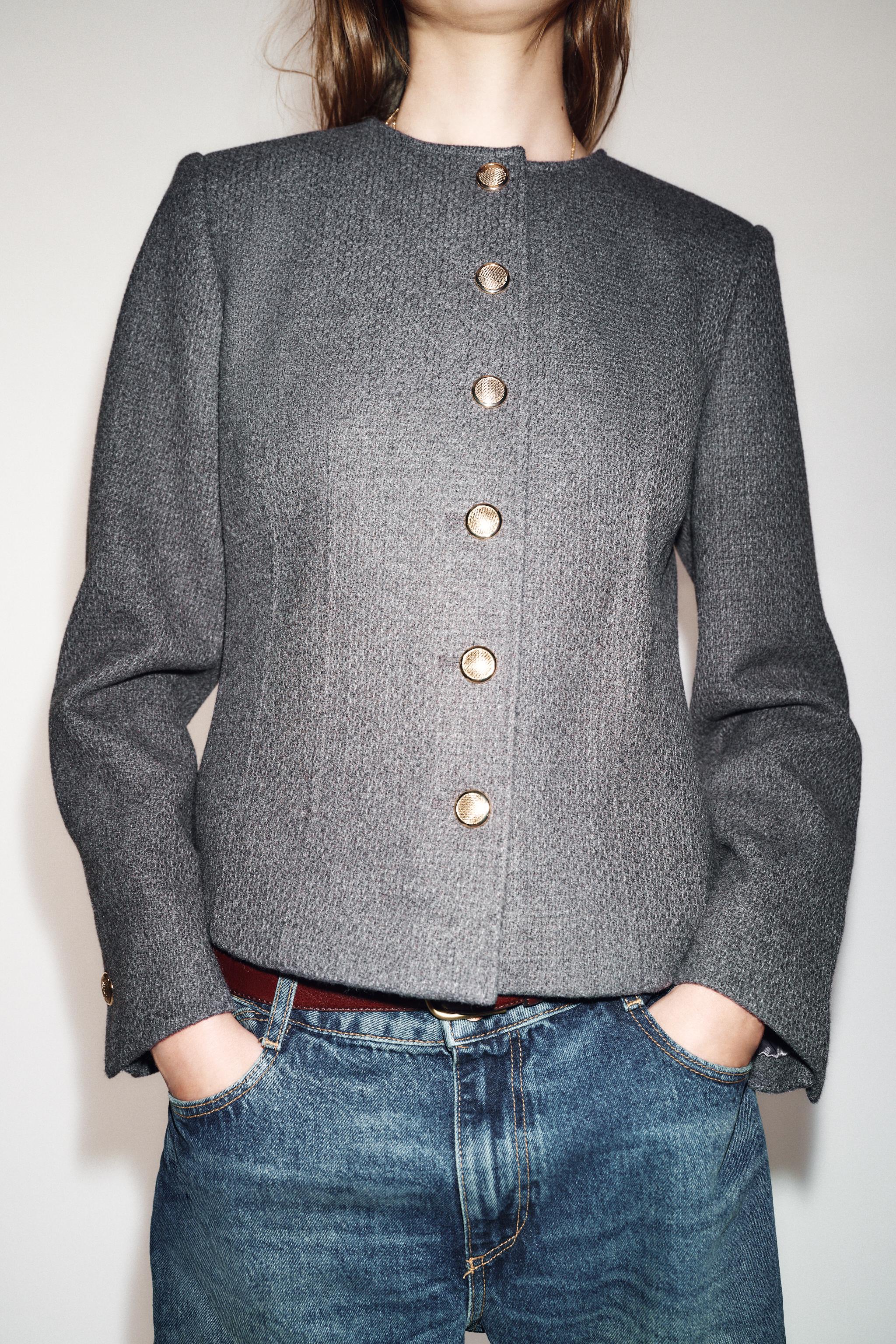 VESTE AJUSTÉE COL ROND