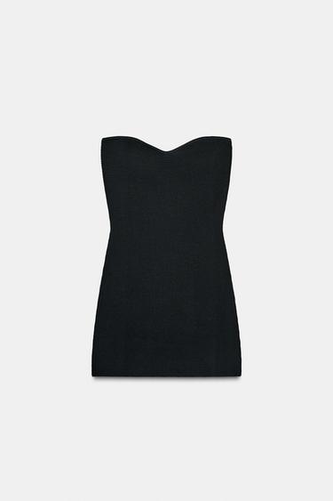 VESTIDO DE MALHA MINI TOMARA QUE CAIA - Preto da Zara