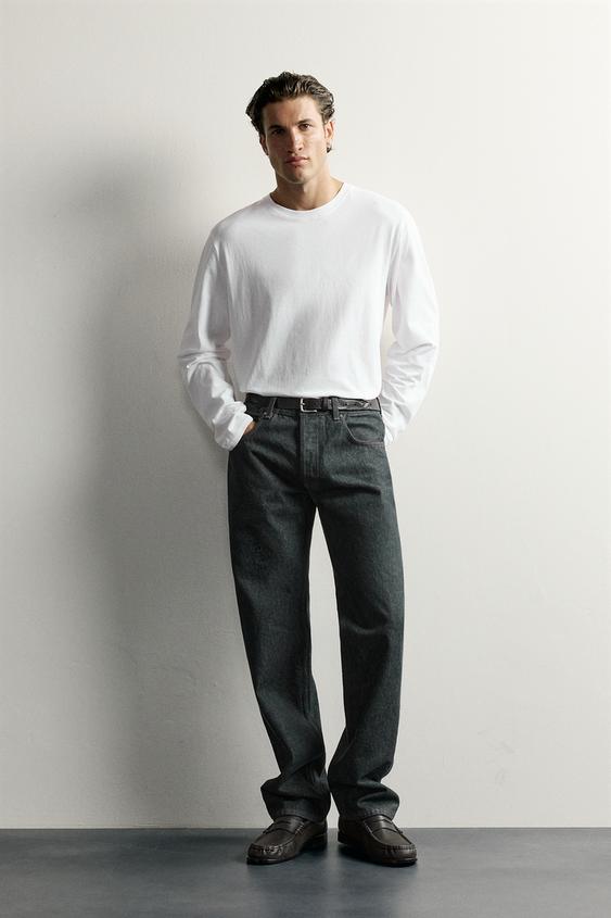 RELAXED FIT LONG SLEEVE T-SHIRT - White by Zara - Image 0