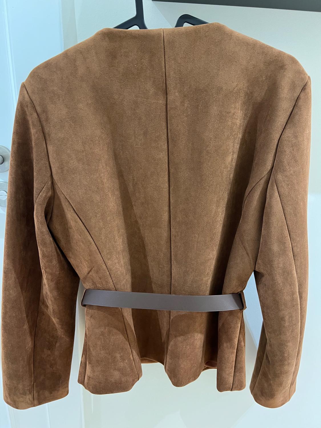 FAUX SUEDE BLAZER WITH BELT - Image 4