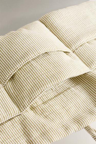 ORGANISEUR POUR LIT BÉBÉ EN GAZE À RAYURES - Vert de Zara - Image 4