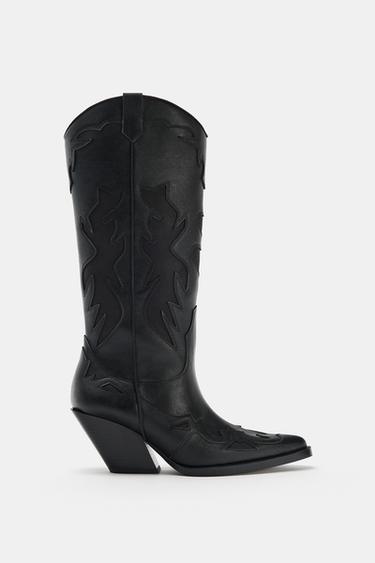 BOTA COWBOY COMBINADA - Negro de Zara - Imagen 0