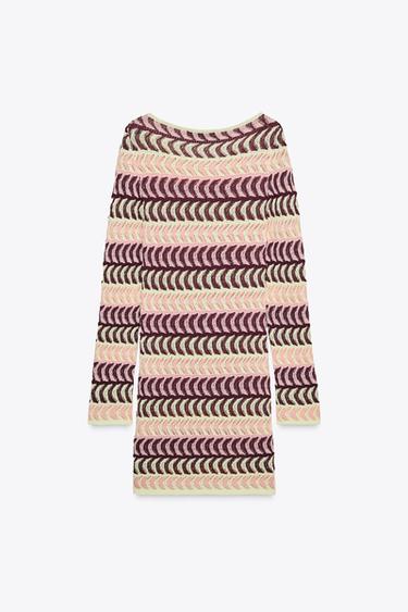 ROBE COURTE EN MAILLE STRUCTURÉE - Multicolore de Zara - Image 5