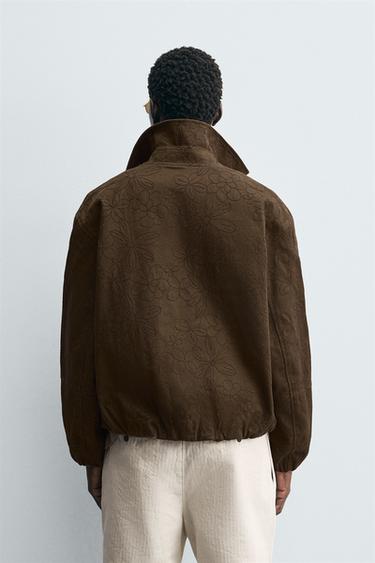 FLORAL JACQUARD JACKET - Chocolate by Zara - Image 2