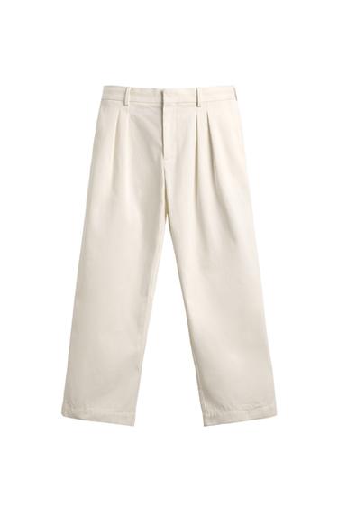 ШТАНИ-ЧІНОСИ ІЗ ЗАЩІПАМИ AARON LEVINE X ZARA - Сірувато-білий Zara