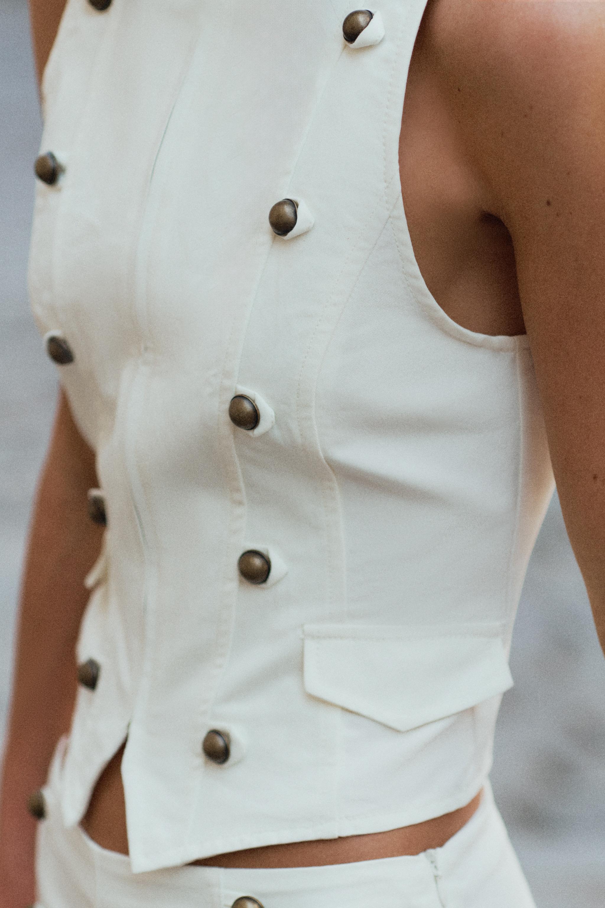 Женские топы Zara ZIP BUTTON TOP — фото 2