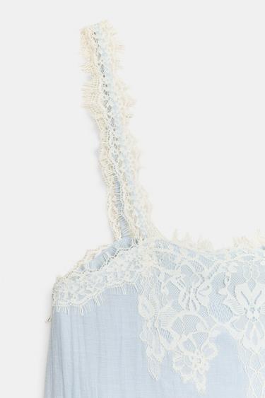 TOP STYLE LINGERIE EN DENTELLE - Bleu pastel de Zara - Image 7