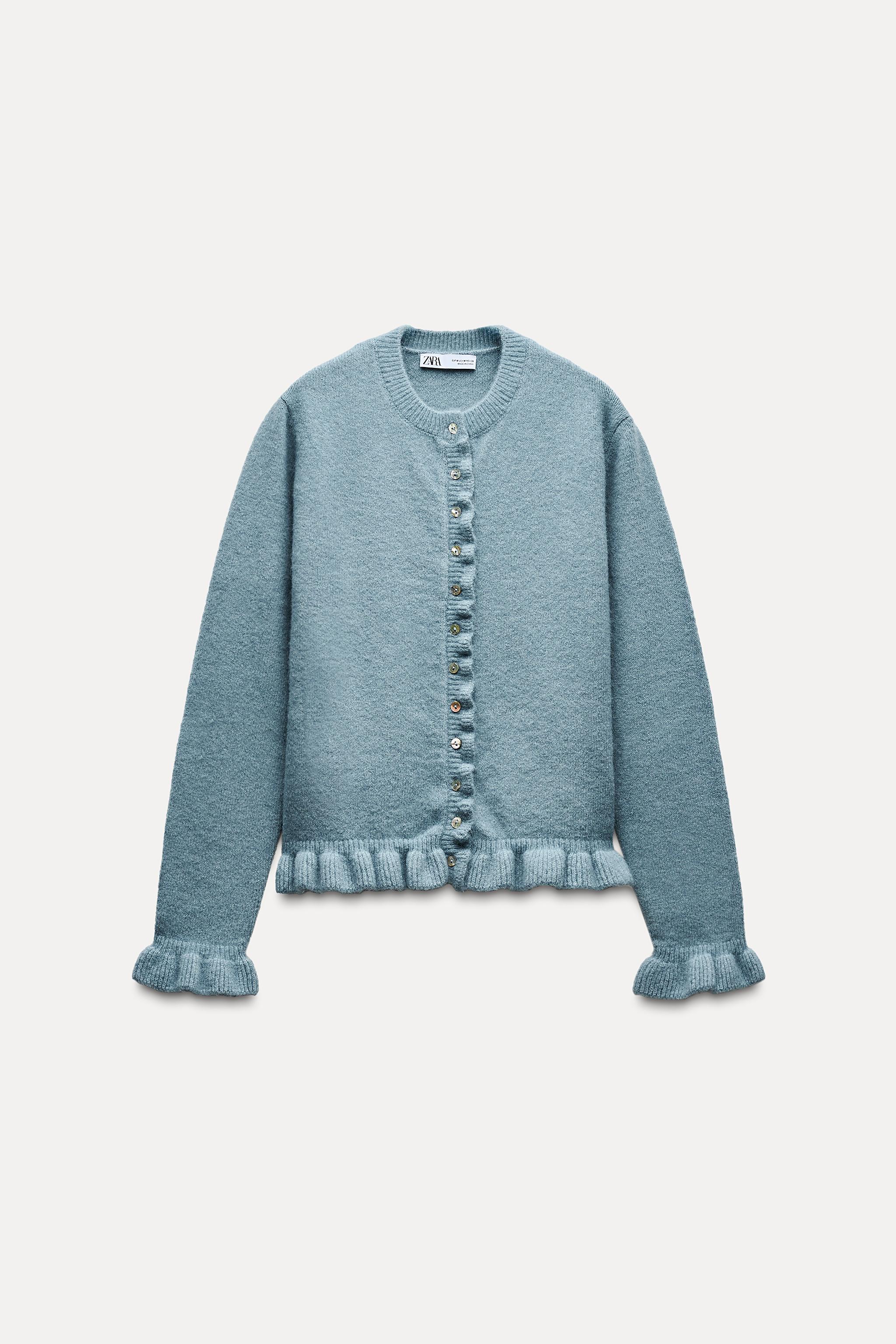 Cardigan bleu zara sale