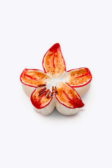 FLOWER SHEEPSKIN CLIP - Orange by Zara