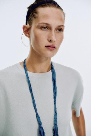 TOP OVERSIZE EN MAILLE UNIE - Gris perle de Zara - Image 3