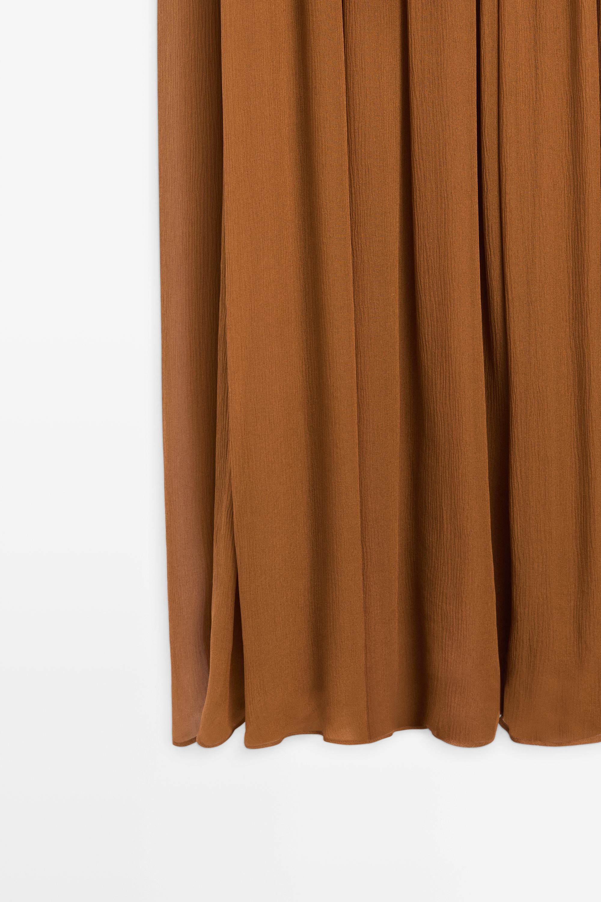 Robe midi froncée 100 % soie