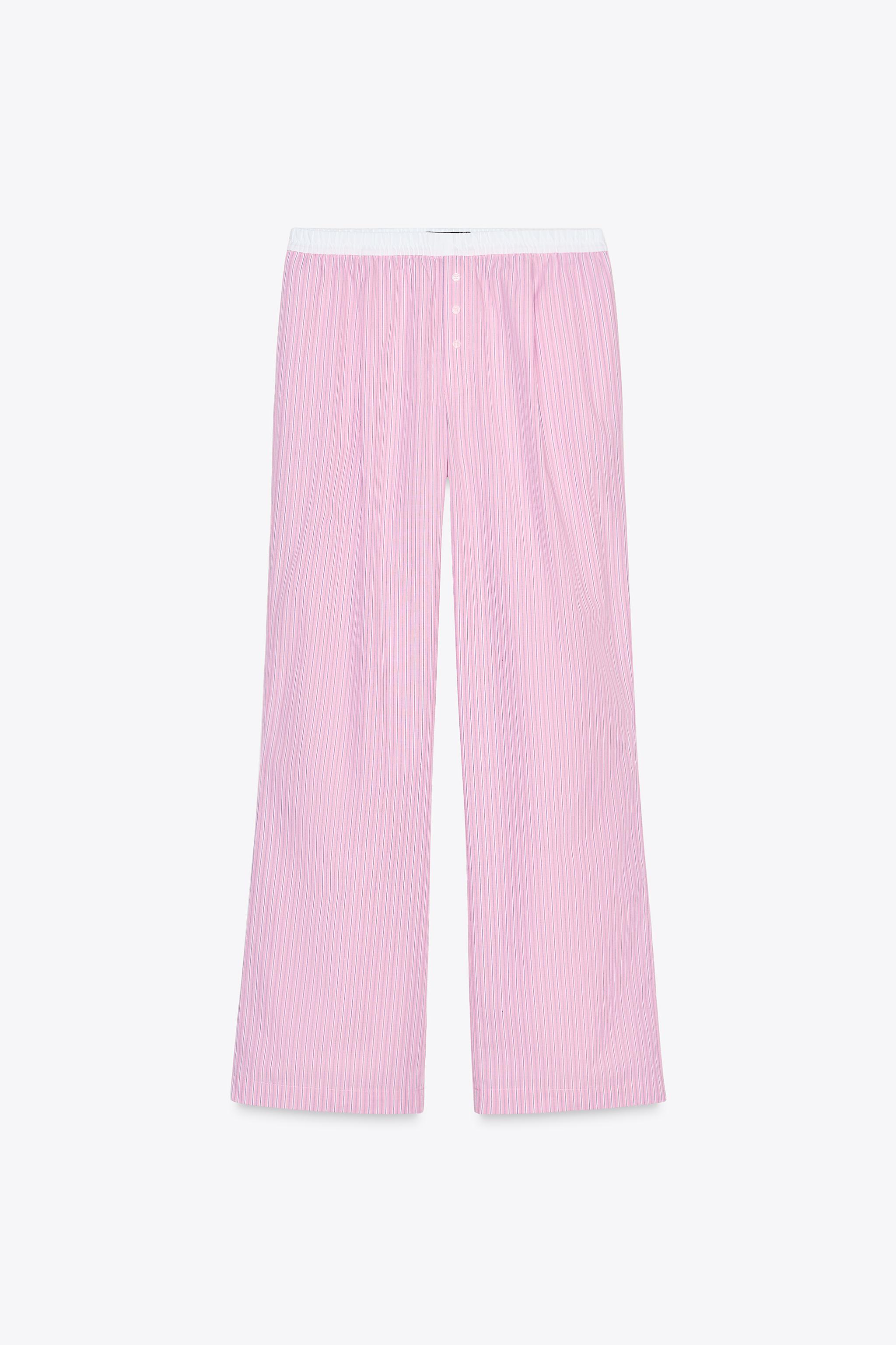 ZARA ストライプ柄ボクサーパジャマパンツ 6929/435 STRIPED BOXER PAJAMA PANTS - Pink / White | ZARA United States