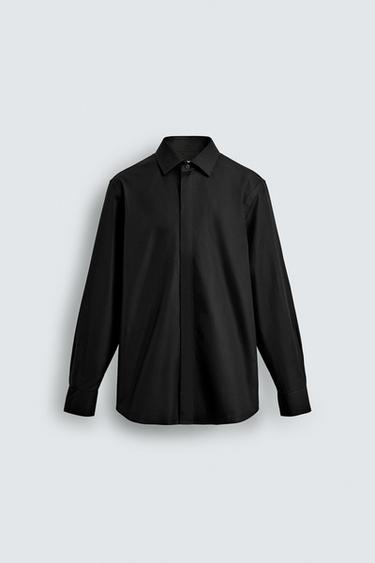 REGULAR FIT SHIRT - Black by Zara - Image 6