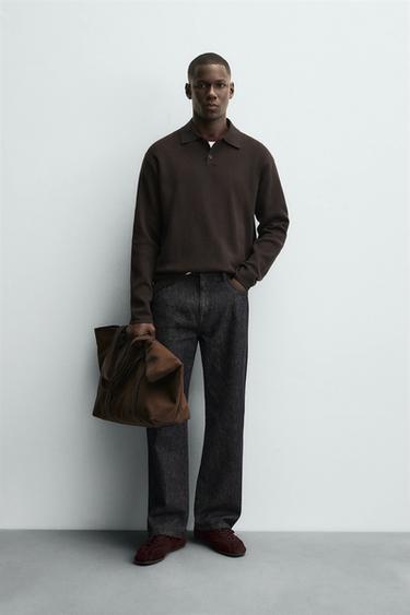 SOFT KNIT POLO SHIRT - Brown by Zara