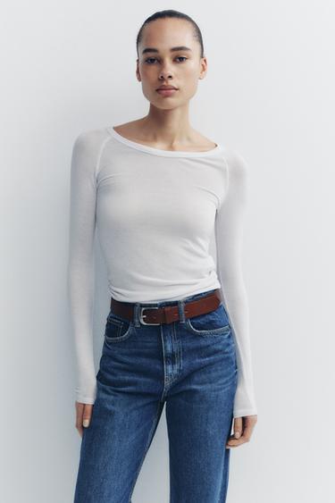 JEAN TRF MOM FIT AVEC TAILLE HAUTE - Bleu marine de Zara - Image 1