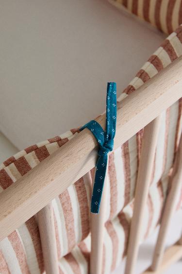 STRIPED LINEN AND COTTON BABY COT BUMPER COVER - Brick by Zara - Image 2