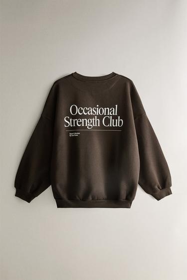 COTTON SPORTS SWEATSHIRT - Brown by Zara