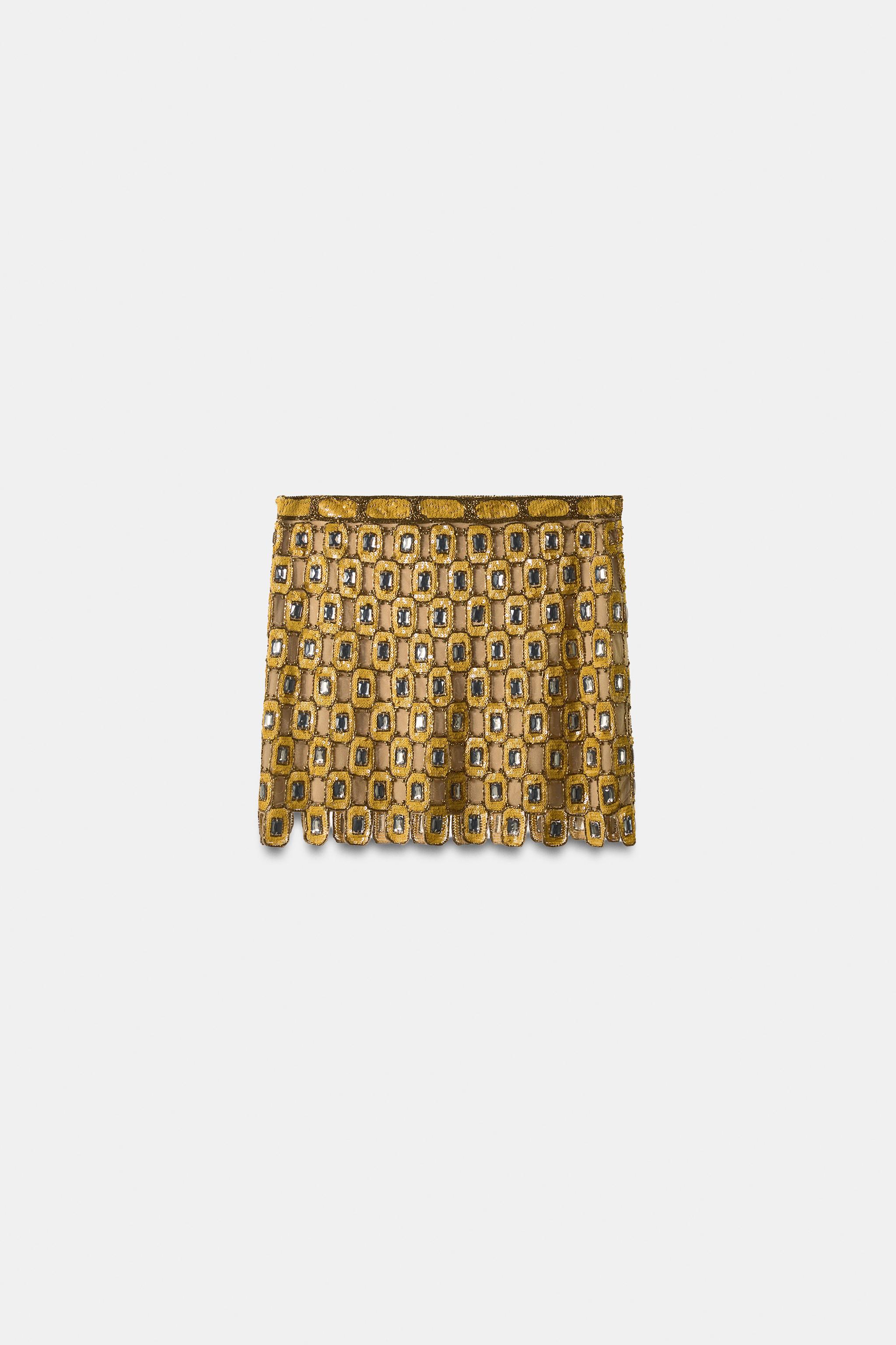 LIMITED EDITION BEADED EMBROIDERED MIDI SKIRT