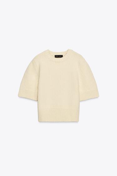 SHORT SLEEVE KNIT SWEATER - Butter by Zara - Image 4