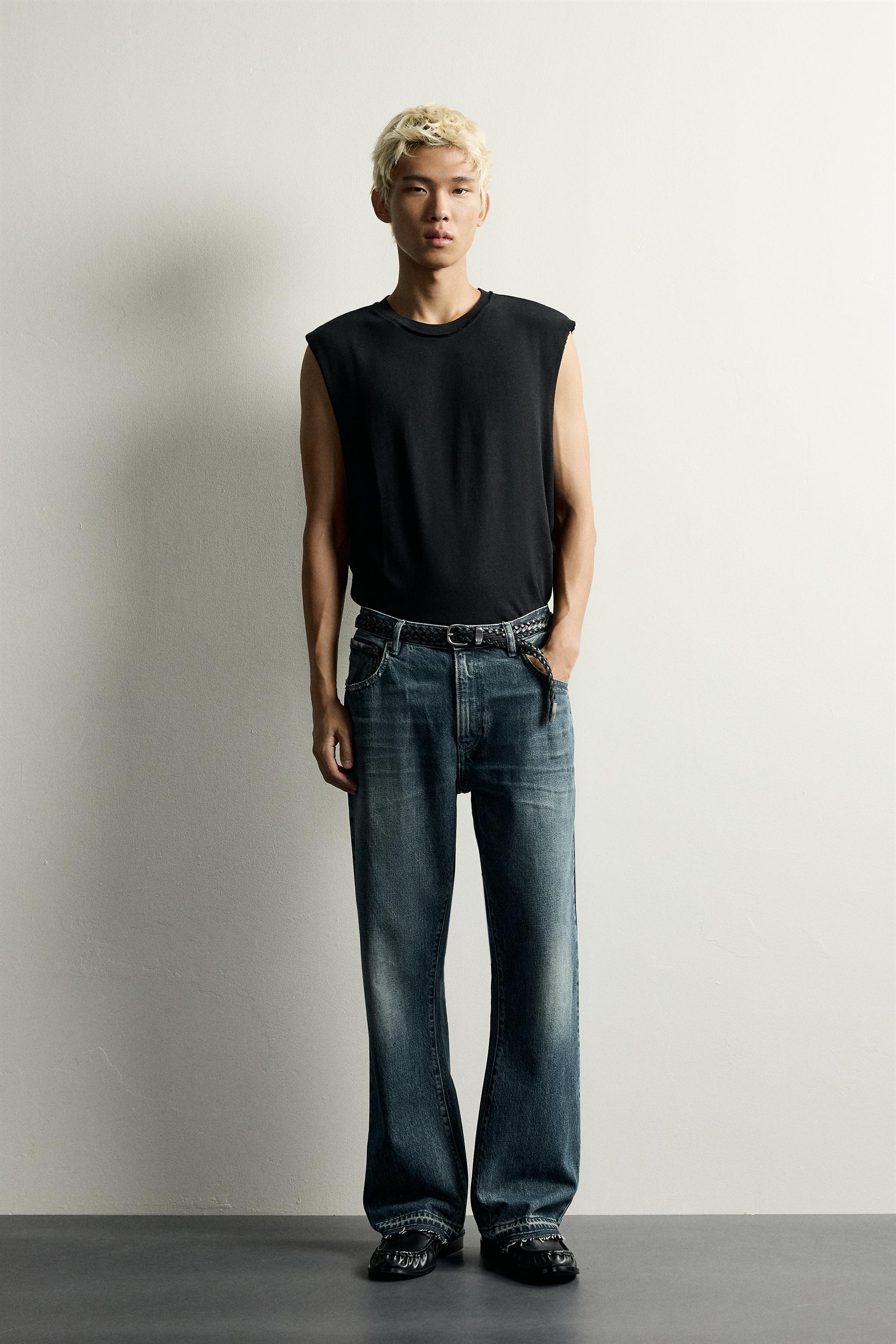 Мужские джинсы Zara CONTRASTING POCKET FLARE JEANS