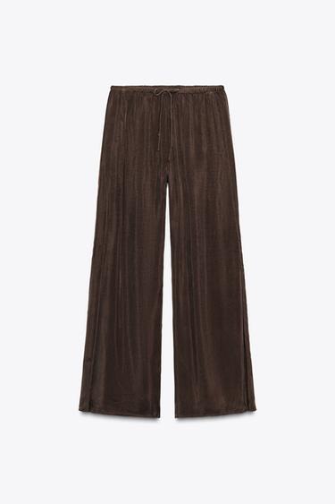 PANTALON À OUVERTURES ZW COLLECTION - Marron foncé de Zara - Image 2