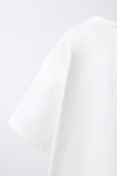 PRINTED T-SHIRT WITH LETTUCE-EDGE TRIM - White by Zara - Image 3