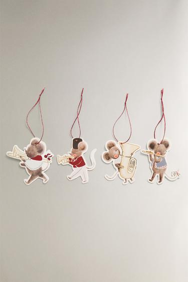 PACKUNG WEIHNACHTSGESCHENK-ETIKETTEN MÄUSE (PACKUNG MIT 12 STÜCK) - Bunt von Zara - Bild 0