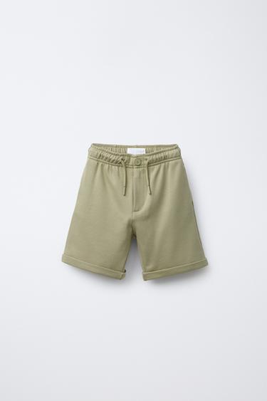 Zara COMFORT SHORTS - Khaki - Image 0