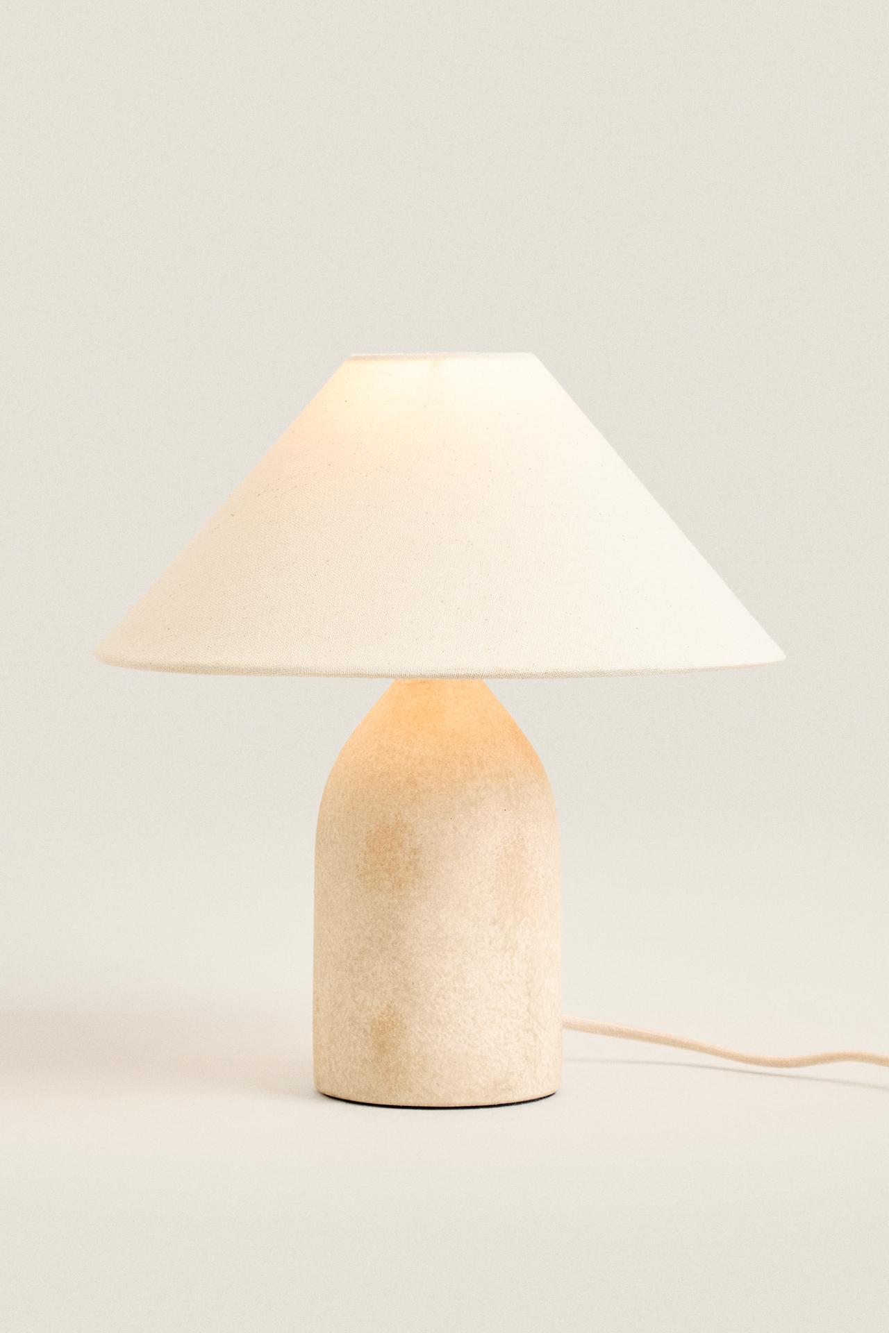 CERAMIC MINI TABLE LAMP — Ecru