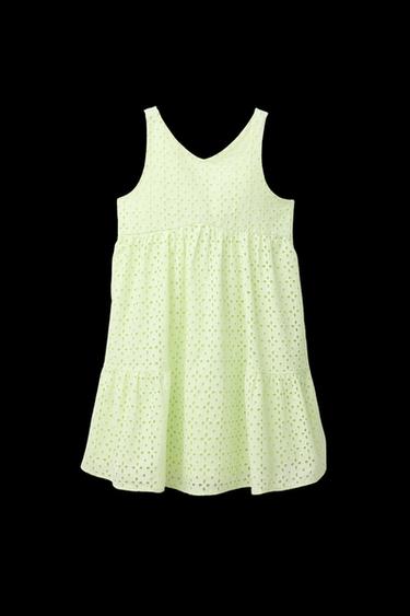 Zara SCHIFFLY DRESS - Lime green