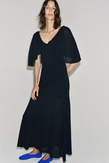 LONG KNIT DRESS - Dark navy by Zara