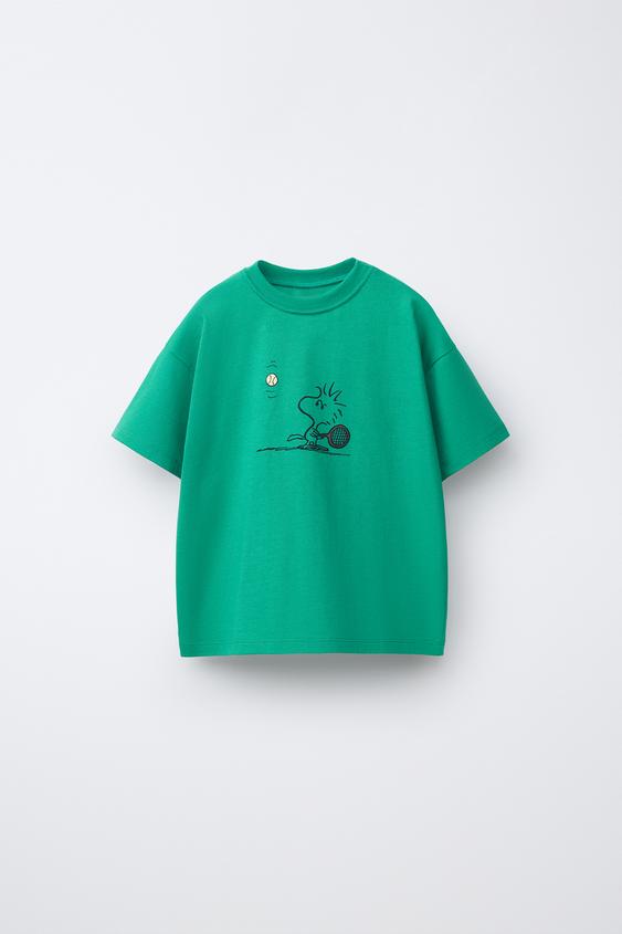 SNOOPY PEANUTS™ PRINTET T-SHIRT - grøn fra Zara - Billede 0