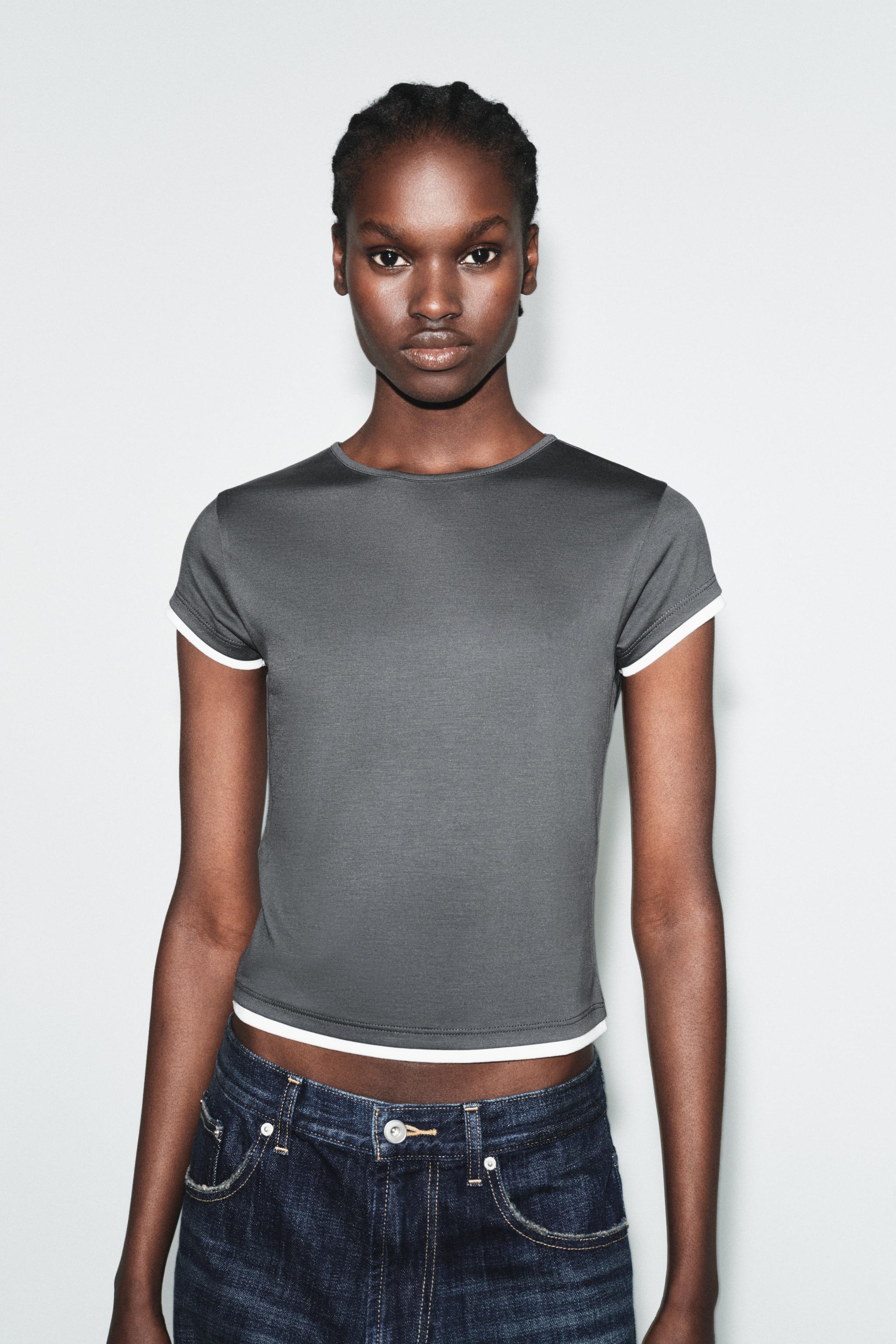 CONTRAST PIPING T-SHIRT
