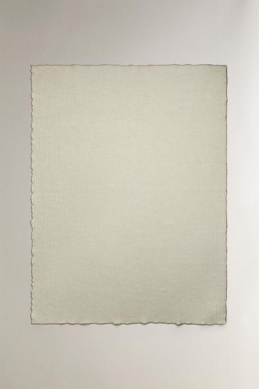 COTTON BLEND THROW - Dark beige by Zara - Image 1