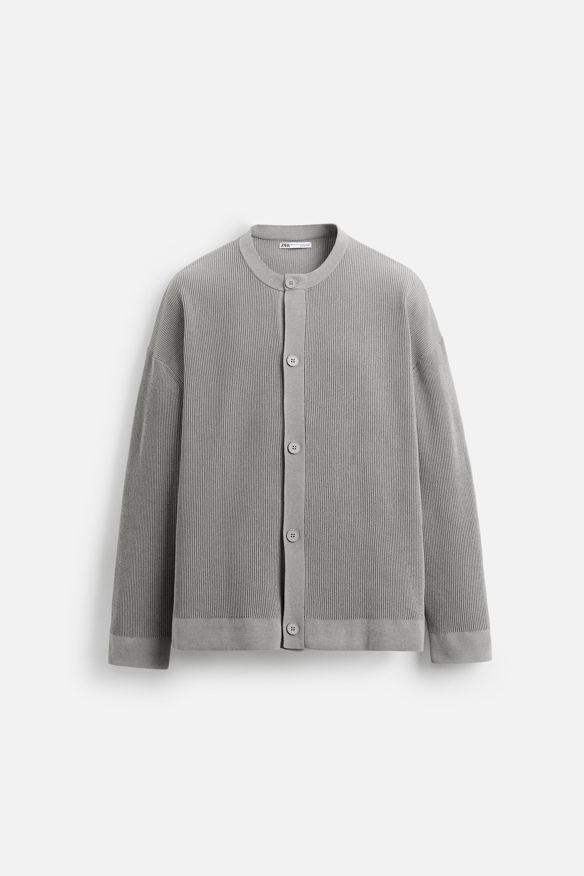 テクスチャードニットカーディガン - ダークグレー | ZARA Japan