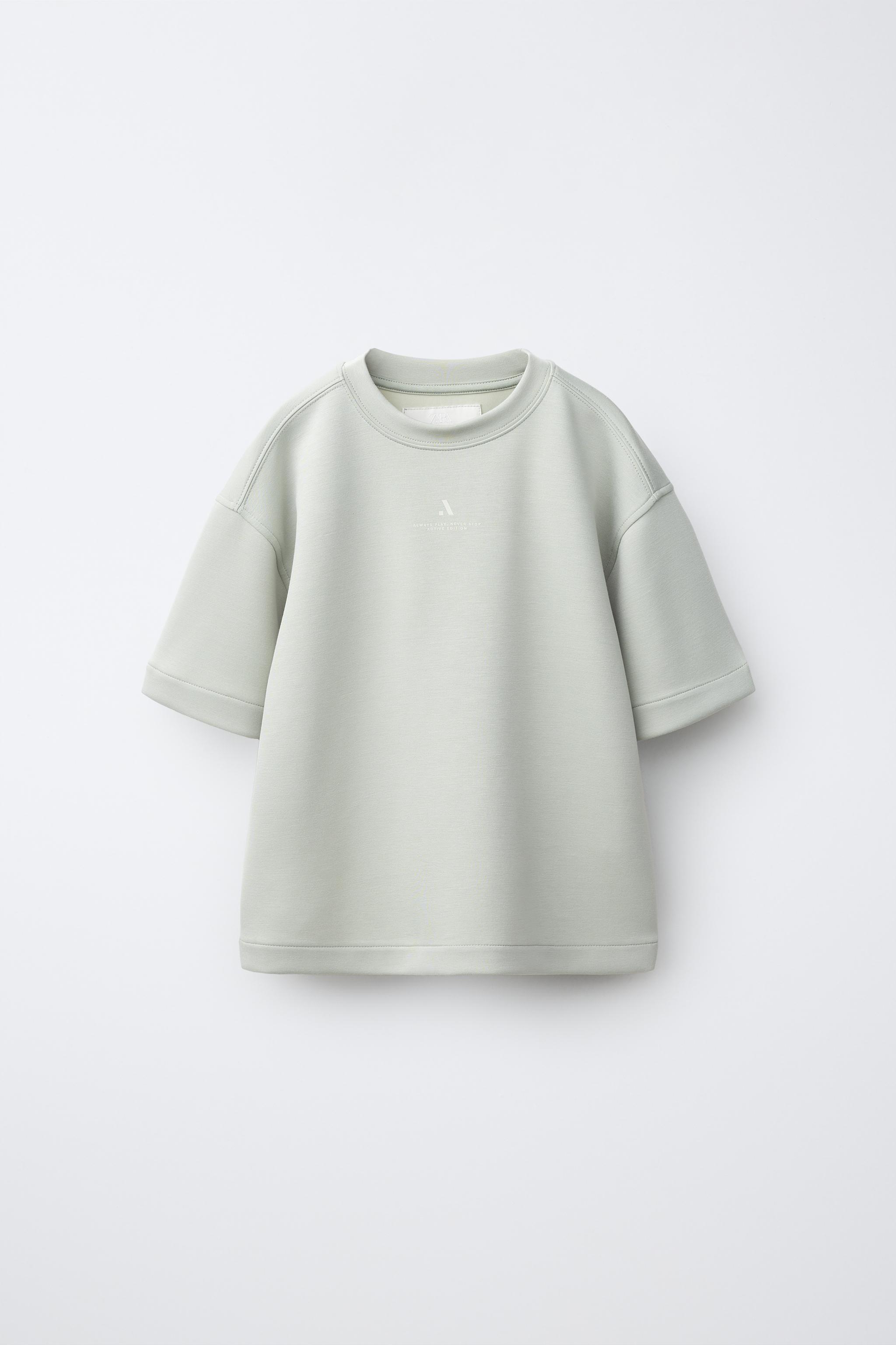 SPORTY TEXT T-SHIRT — Light mint green