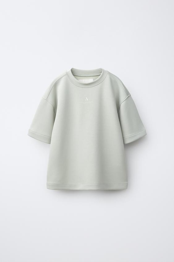 تيشيرت SPORTY بكتابة - نعناعي فاتح by Zara - Image 0
