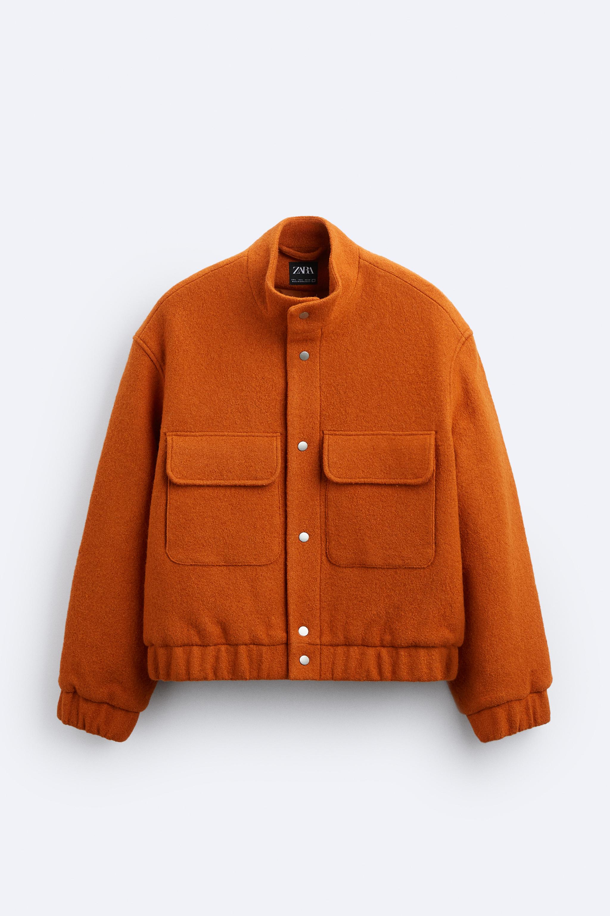 VESTE TEXTURE BOUCL E Orange ZARA France