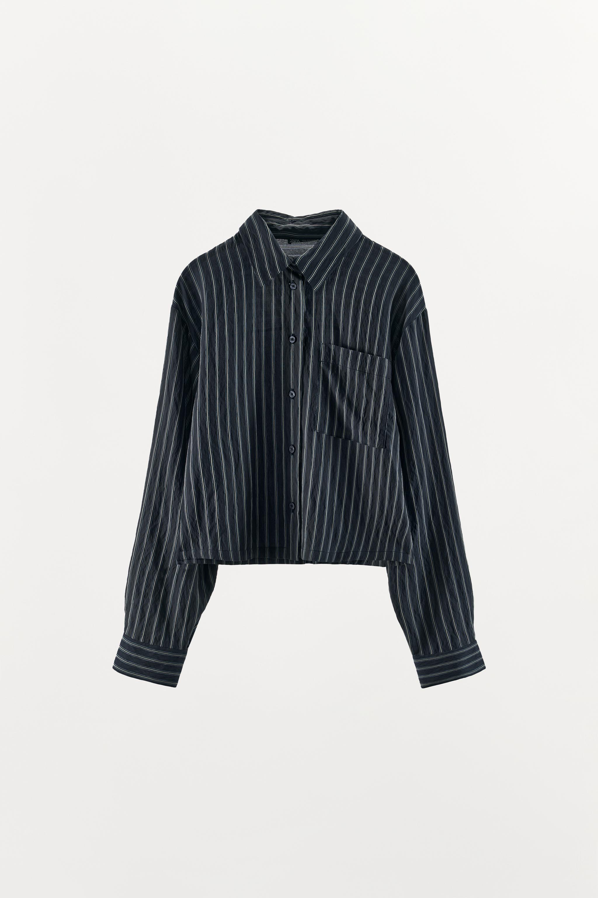 Женские рубашки Zara STRIPED PRINT SHIRT — фото 4