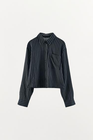 CAMISA ESTAMPADO RAYAS - Marino / Blanco de Zara